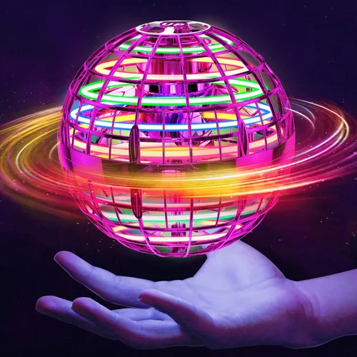 Vista 9 de Ivtivfu Bola de orbe voladora (azul, 2026 actualizada) con luces deslumbrantes, spinner mágico flotante, dron boomerang genial, globo cósmico