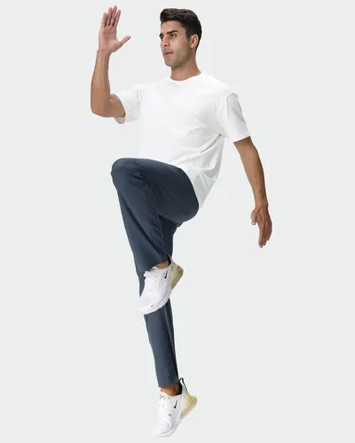 Vista 7 de Rapoo Pantalones de senderismo ligeros para hombre, de secado rápido, elásticos, para correr, entrenar y casual