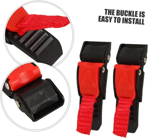 Vista 3 de SOLUSTRE 4 hebillas de liberación rápida, ajuste de pompón duradero para sombreros de seguridad, accesorio conveniente para varios cascos, diseño