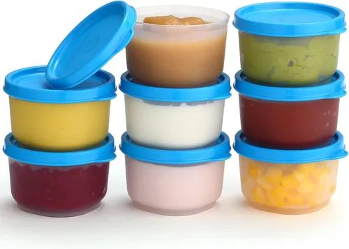 Vista 27 de Recipientes para condimentos con tapas, paquete de 8 unidades, 1.3 onzas. Recipiente para aderezo para ensalada para llevar, pequeños recipientes