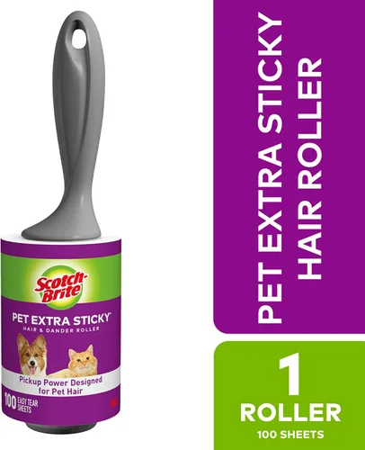 Vista 2 de Scotch-Brite Rodillo de pelusa extra pegajoso para mascotas, 4, 400 hojas