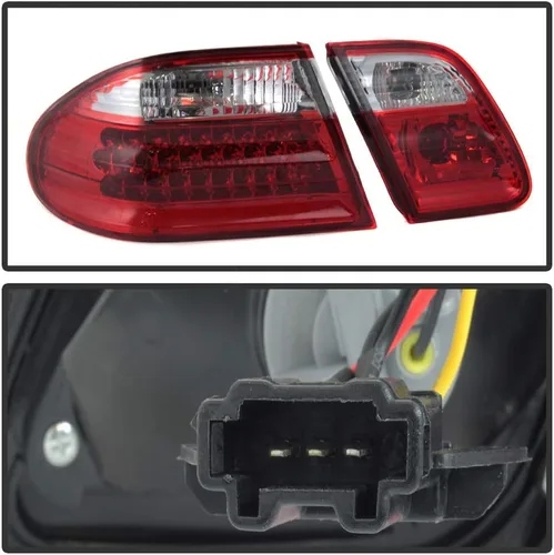 Vista 6 de ACANII - Para 1996-2002 Mercede-Benz W210 E300 E320 E430 E55 Luces traseras LED transparentes rojas Juego de lámparas de freno izquierda y derecha