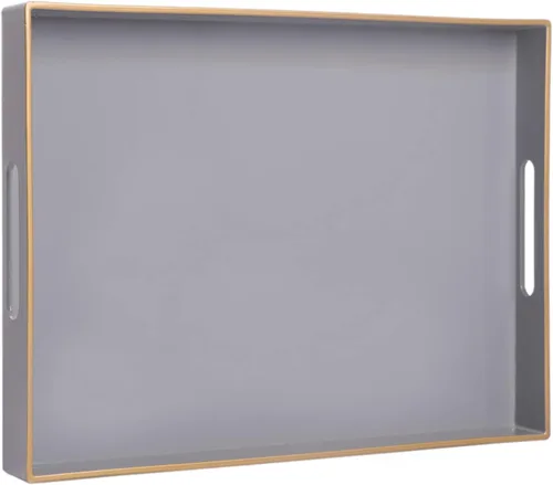 Vista 26 de MAONAME Juego de 2 bandejas decorativas rosadas, bandeja ovalada con asas