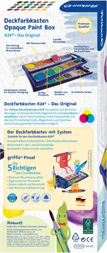 Vista 6 de Pelikan Caja de pintura K24® (incluye blanco opaco, 24 colores, 1 unidad)