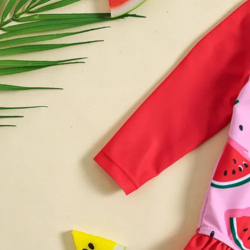 Vista 64 de Traje de baño de una pieza con cremallera de manga larga para bebé niña con gorro