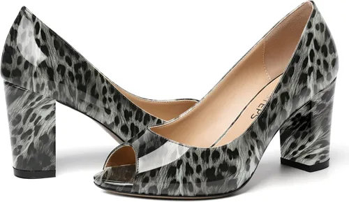 Vista 6 de Zapatos de tacón alto para mujer, con puntera abierta, sexy, de 3.3 pulgadas