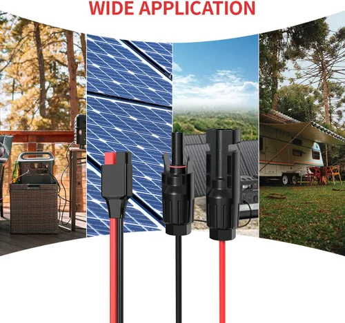 Vista 7 de ELFCULB Cable de panel solar de 10 AWG de 2 pies para conector Anderson 2, 6, 10, 20, 35, 50 pies, cable de extensión solar para estación de energía