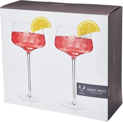 Vista 11 de Viski Vasos de cóctel con tallo en ángulo para Aperol Spritz, Campari Spritz, tónico, cócteles clásicos, elegantes vasos de cristal de tallo largo