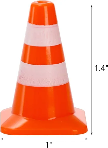 Vista 2 de ZEAYEA 30 mini conos de tráfico de plástico, conos de entrenamiento de 1.4 pulgadas, señales de tráfico, mini conos de seguridad vial para mesa