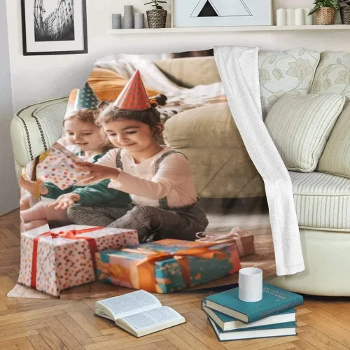 Vista 4 de Manta personalizada con fotos, mantas personalizadas con imagen para madre, padre, niños, hermana, amigos, parejas, cumpleaños, 1 foto, 30 x 40