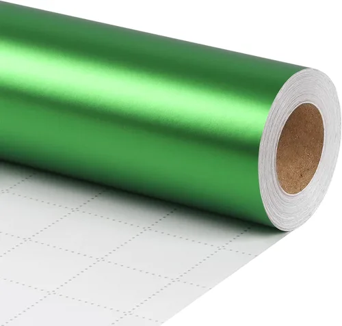 Vista 14 de LaRibbons Papel de regalo negro, rollo de papel de regalo de metal mate de color sólido, 17 pulgadas x 33 pies, papel de regalo para Navidad, día
