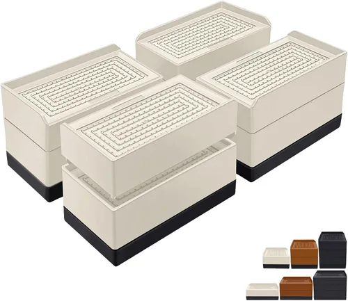 Vista 20 de ANNKUT Elevadores de Cama de 1.5 pulgadas, Bloques Elevadores Cuadrados Ajustables para Cama, Sofá, Mesa y Elevación de Sofá, Soporte de Trabajo