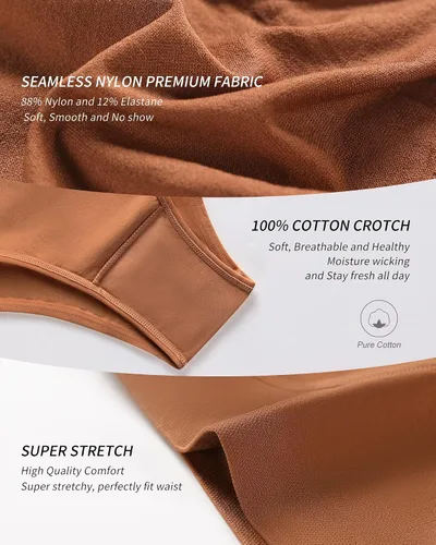 Vista 5 de SHARICCA Ropa interior de bikini sin costuras para mujer, súper elástica, sexy, de tiro bajo, bragas, suave, cómoda, hipster