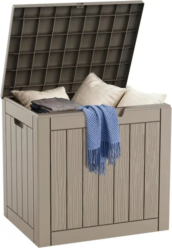 Vista 10 de DRATO Caja de almacenamiento para cubierta de 31 galones, caja de almacenamiento para exteriores para cojines de patio, herramientas de jardín, caja