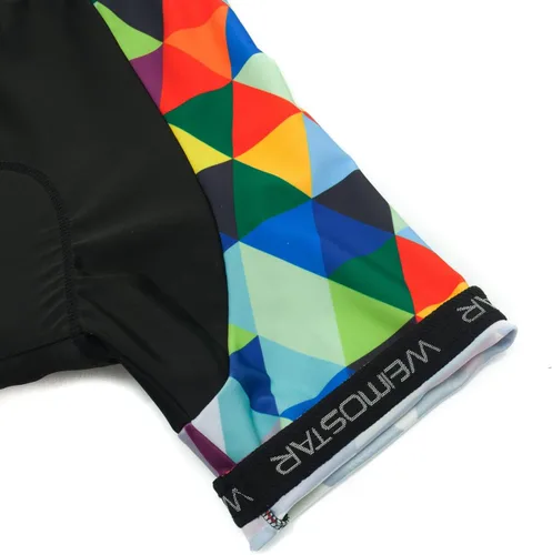 Vista 123 de Weimostar Hombre Ciclismo Jersey Manga Corta Bicicleta Ropa Multicolor Diamante