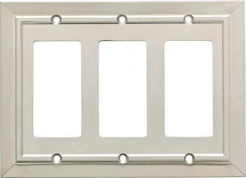 Vista 14 de Franklin Brass Classic Architecture - Placa decorativa para interruptor de luz (paquete de 3), placa de pared de níquel cepillado de 1 banda