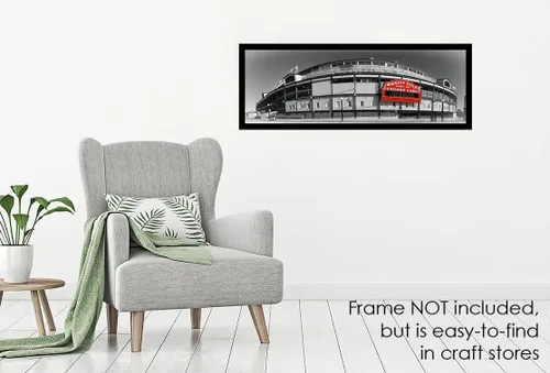Vista 5 de Chicago Wrigley Field - Póster vintage sin marco, 11.75 x 36 pulgadas, imagen panorámica fotográfica del estadio de béisbol, tamaño estándar