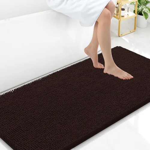 Vista 133 de Arotive Alfombras de baño de felpilla extrasuaves y absorbentes, de 24 x 16 pulgadas, lavables a máquina, parte trasera de goma antideslizante
