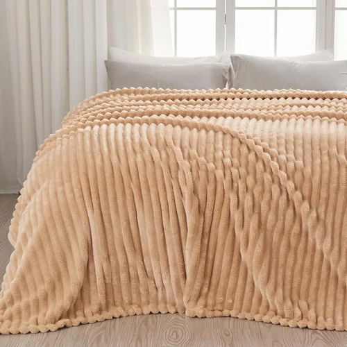 Vista 44 de NEWCOSPLAY Manta de Tiro Súper Suave Aqua Franela Sedosa Premium Forro Polar Jacquard Acanalado 3D Ligero Manta de Cama Uso en Todas las Estaciones