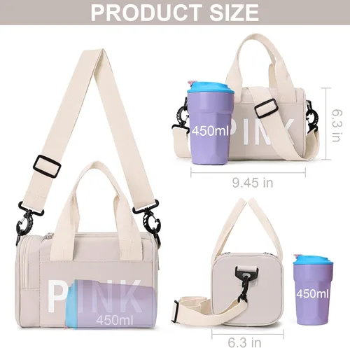 Vista 5 de Orgonite Mini bolsa cruzada pequeña para gimnasio para mujeres y hombres, bonita bolsa de lona pequeña, bolsa deportiva estética, bolsa de gimnasio