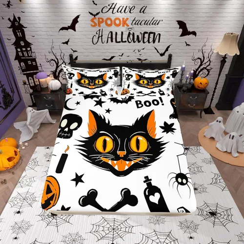Vista 42 de Juego de ropa de cama con estampado de leopardo, tamaño individual, juego de cama de guepardo africano para decoración de dormitorio