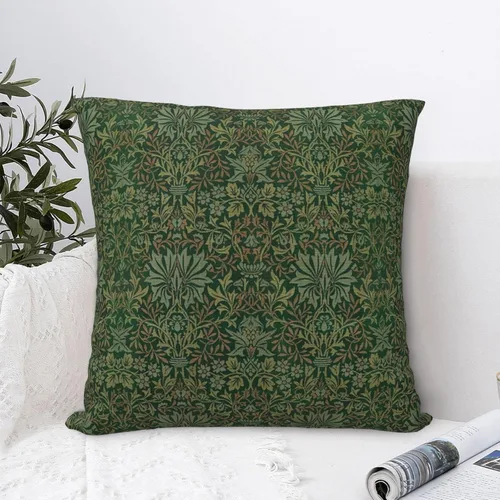 Vista 10 de William Carnations - Fundas de almohada morris con diseño floral negro y gris, 18 x 18 pulgadas, almohada estética para dormitorio, funda de William