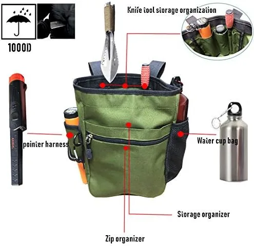 Vista 7 de Bolsa para hallazgos de detector de metales shrxy Bolsa de cintura Digger de herramientas para PinPointer Garrett Detector Xp ProPointer Accesorios