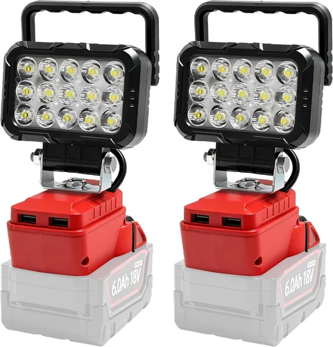 Vista 11 de Luz de trabajo LED de 60W 4500LM compatible con batería Milwaukee de 18 V