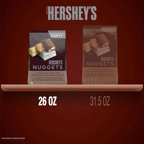 Vista 4 de HERSHEY'S NUGGETS - Paquete surtido de dulces de chocolate, 26 onzas Milk Chocolate, Special Dark Chocolate and Almond Chocolate Nuggets, Kosher
