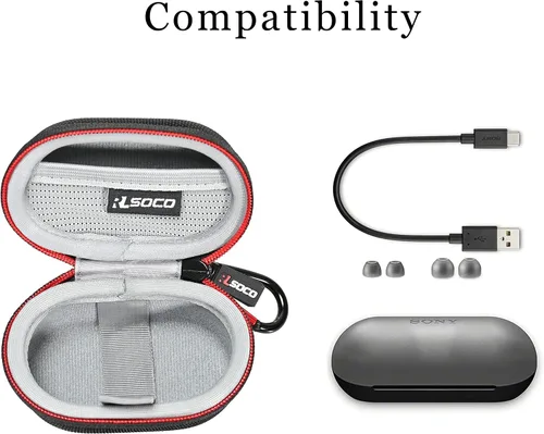 Vista 2 de RLSOCO Funda de transporte para auriculares Sony WF-XB700 verdaderamente inalámbricos Bluetooth (solo funda)