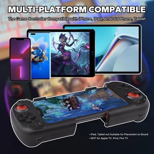 Vista 6 de Koiiko Mobile Gaming Controller for iPhone iOS Android PC Wireless Gamepad Joystick for iPhone 15141312X, iPad, MacBook, Samsung Galaxy
