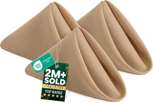 Vista 31 de Utopia Home [Paquete de 24, beige] Servilletas de tela de 17 x 17 pulgadas, 100% poliéster