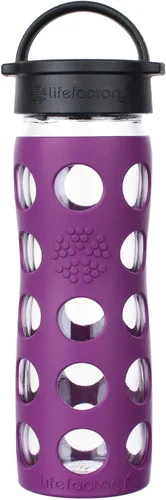 Vista 30 de Lifefactory Botella de agua de vidrio sin BPA de 12 onzas con tapa clásica y funda protectora de silicona, Marigold Caléndula