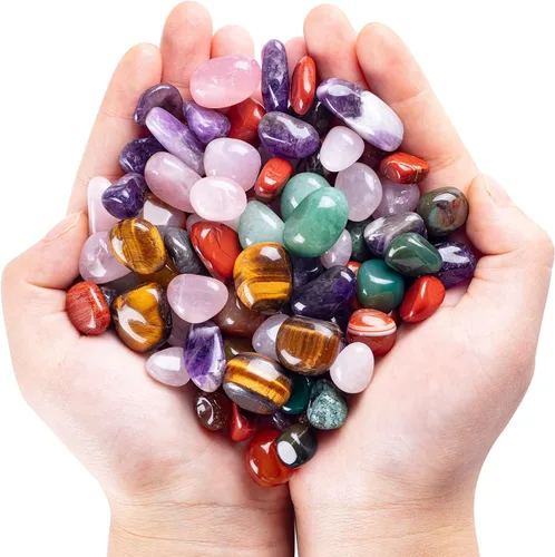 Vista 6 de Juego de piedras pulidas de cuarzo rosa natural a granel de 3 libras, juego de piedras de cuarzo, piedras crudas reales para decoración del hogar