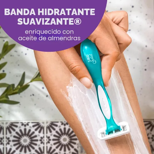 Vista 5 de BIC Soleil 4 Escape - Maquinillas de afeitar desechables para mujer con 4 cuchillas, afeitado cómodo, mango perfumado lavanda y eucalipto