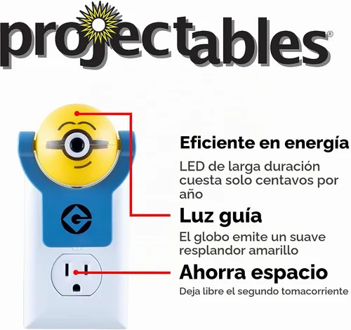 Vista 4 de Projectables Minions Despicable Me - Lámpara de noche enchufable, para niños, Edición de coleccionista, Sensor de luz, proyecta imagen en techo