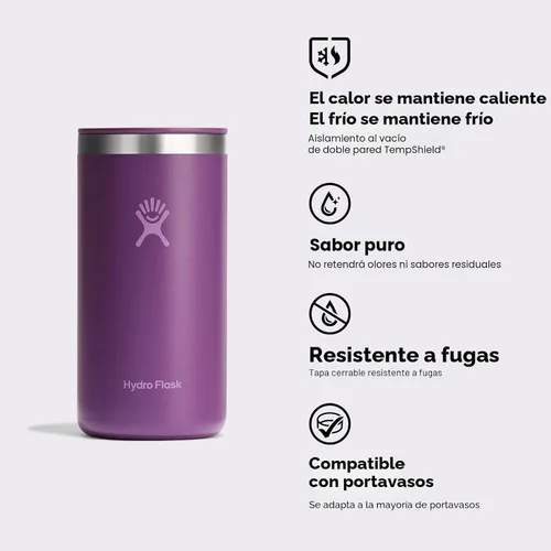 Vista 5 de Hydro Flask Taza de café de viaje – Acero inoxidable aislado, antiderrames, resistente a fugas, vaso de café para llevar, 16 onzas, verde agave