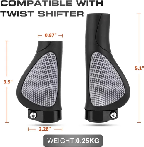Vista 2 de Addmotor Agarres para manillar de bicicleta, protección de muñeca, textura suave, material de poliuretano, apto para manillar de bicicleta de 0.874