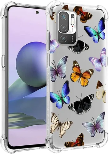 Vista 5 de Funda de teléfono para Redmi Note 10 5G/Poco M3 Pro/Redmi Note 10T 5G M2103K19G Funda para niñas y mujeres, funda protectora transparente de TPU