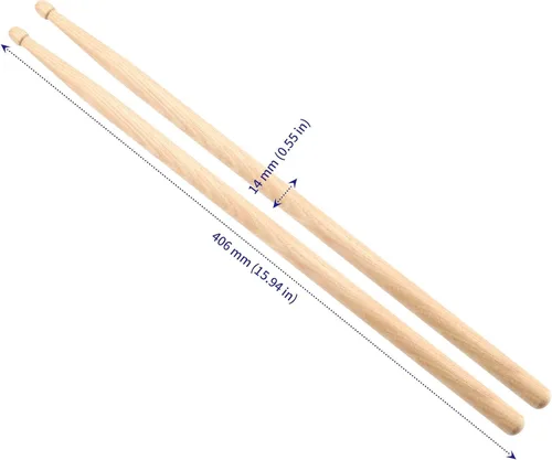 Vista 2 de SOUJAP 24 pares de baquetas 5A, palos de madera de arce a granel, baquetas de punta de madera para baterista o principiante (48 piezas)