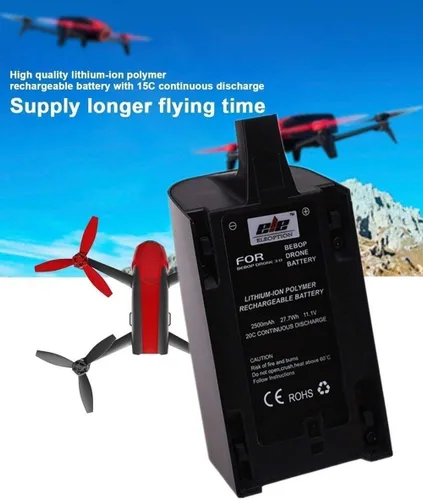 Vista 2 de Batería de repuesto de actualización de 2500mAh 11.1V para Parrot Bebop Drone 3.0 Quadcopter Part