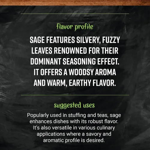 Vista 4 de Frontier Co-op Hoja de salvia orgánica, especias molidas, 0.8 onzas.