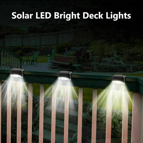 Vista 5 de EROCK Paquete de 8 luces solares para terraza, luces LED solares impermeables para escalones, exteriores, para escaleras, cubiertas, patios