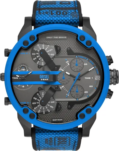 Vista 19 de Diesel Mr. Daddy 2.0 - Reloj de hombre con cronógrafo de tamaño extra grande y correa de acero inoxidable, silicona o cuero