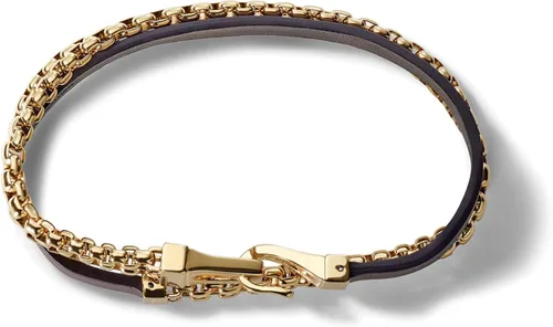 Vista 5 de Bulova Jewelry Mens Classic Double Wrap Leather and Box Chain Bracelet