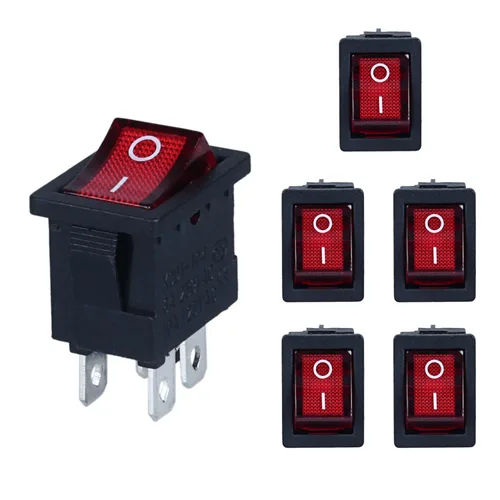 Vista 8 de Interruptor basculante de 2 pines y 2 posiciones SPST con cierre de encendido y apagado, 6 unidades, 12 V, 110 V, 250 V, 10 A