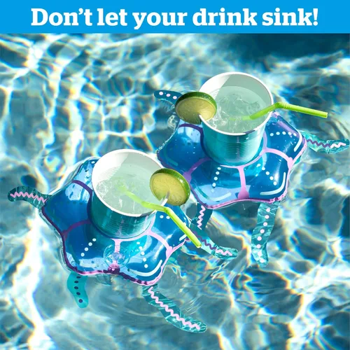 Vista 3 de BigMouth Inc Inflatable Drink Holder for Pool, Floating Cup Holder for Hot Tub & Water, Fun Outdoor Beverage Float