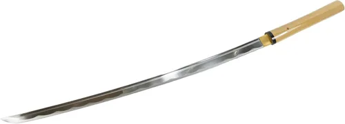 Vista 2 de Espada japonesa Samurai Shirasaya Katana filosa hecha a mano con saya de madera de alto brillo