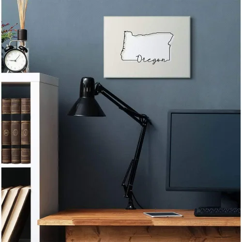 Vista 4 de Stupell Industries Oregon Home State Map - Placa de pared con diseño de impresión neutra, 12 x 18 pulgadas, multicolor