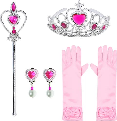 Vista 3 de Disfraz de princesa para niñas, fiesta de cumpleaños con accesorios de 3 a 12 años